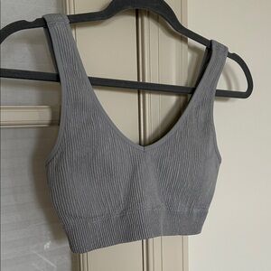 Aerie Seamless Padded Bralette Gray- Large
